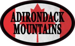 Oval Canadian Flag Adirondack Mountains Sticker