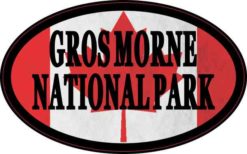 Oval Canadian Flag Gros Morne National Park Sticker