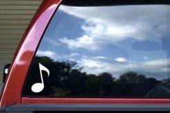 Alternative view of 3in x 5in White Eighth Note Sticker