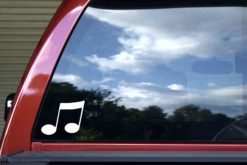 Alternative view of 5in x 4in White Double Eighth Note Sticker