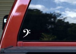 Alternative view of 1.5in x 1.75in White Bass Clef Sticker