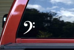 Alternative view of 3in x 2.5in White Bass Clef Sticker