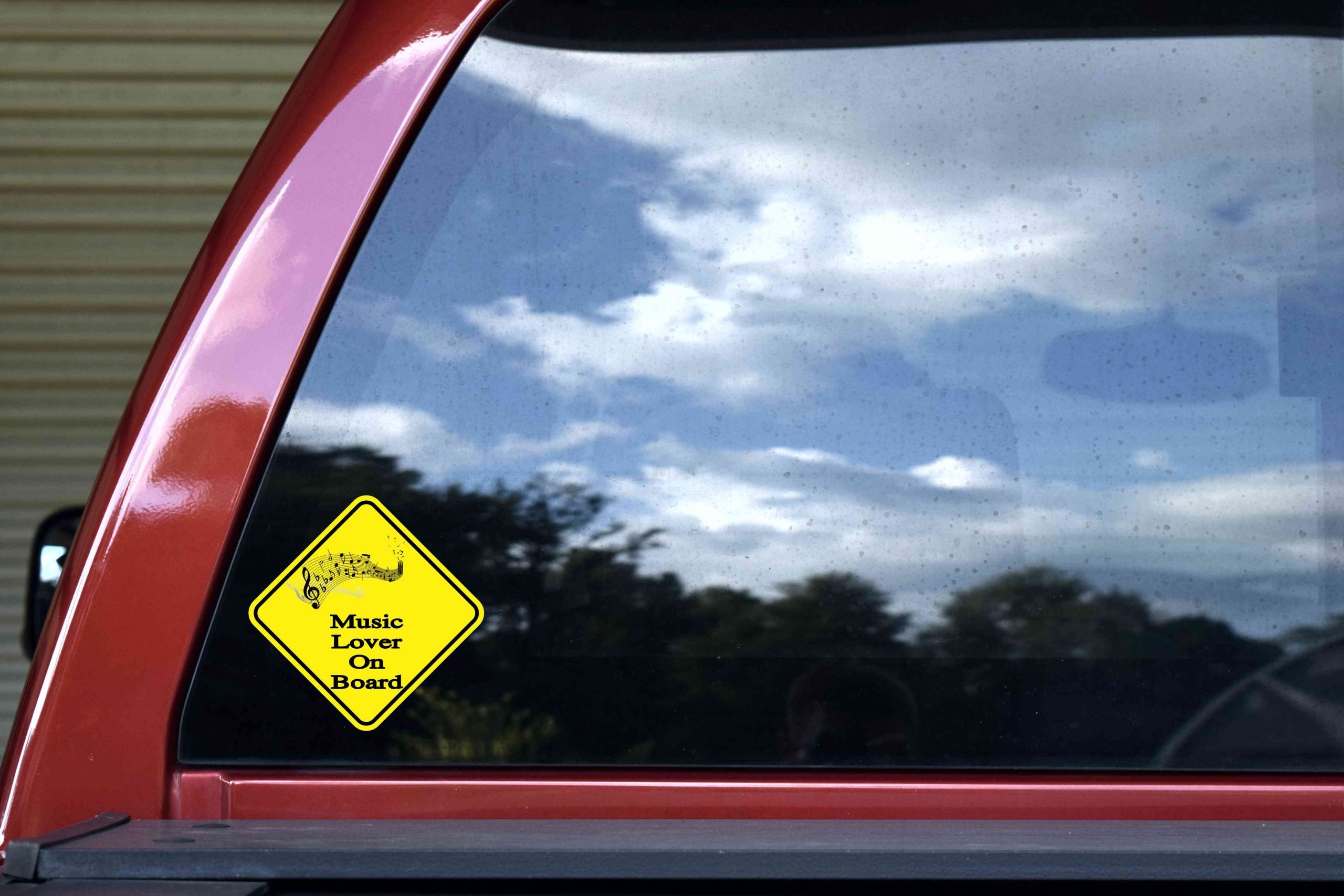 5in x 5in Music Lover On Board Sticker - Image 2