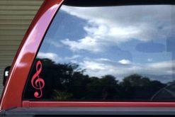 Alternative view of 2in x 6in Pink Pattern Treble Clef Sticker