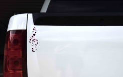 Alternative view of 2in x 6in Pink Zebra Print Treble Clef Sticker