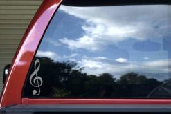 Alternative view of 2in x 6in Checkered Treble Clef Sticker