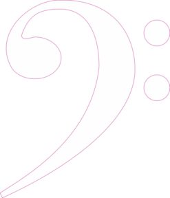 White Bass Clef Sticker