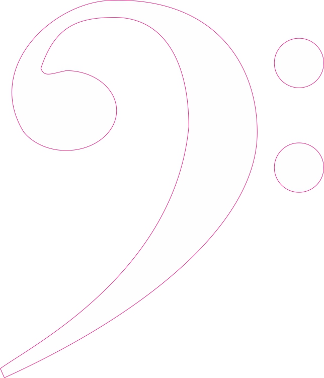 White Bass Clef Sticker