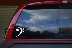 White Bass Clef Sticker