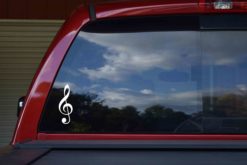 Alternative view of 2in x 6in White Treble Clef Sticker