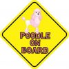Pink Poodle on Board Magnet