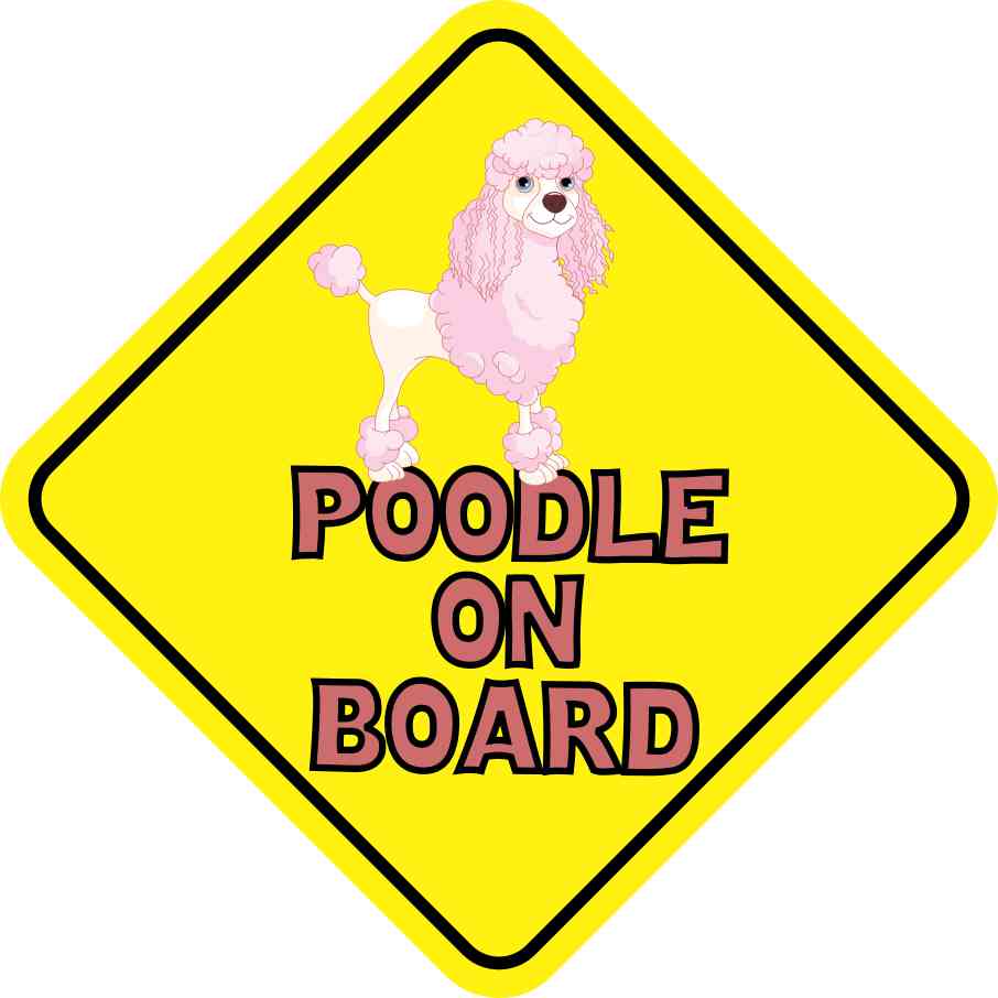 Pink Poodle on Board Sticker