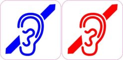 Blue and Red Deaf Symbol Magnet