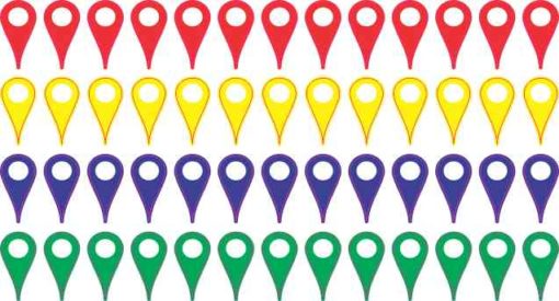 Basic Colors Map Pointer Stickers
