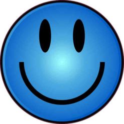 Blue Happy Face Sticker