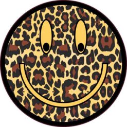 Cheetah Print Happy Face Sticker