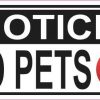 Oblong Notice No Pets Sticker