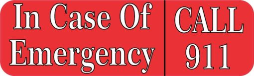 In Case Of Emergency Call 911 Sticker