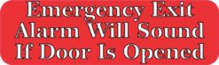 Alarm Will Sound Emergency Exit Sticker