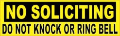 Do Not Knock or Ring Bell No Soliciting Sticker