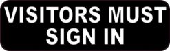 Visitors Must Sign In Sticker