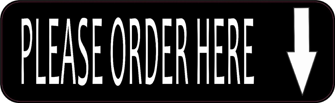 Down Arrow Please Order Here Sticker