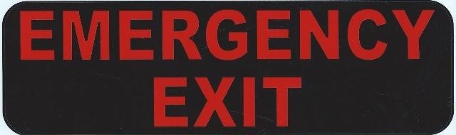 Vinyl Decal Emergency Exit 3x2 inches pack of 10 