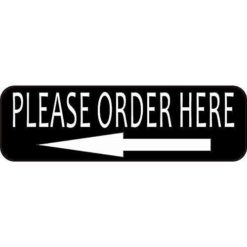 Left Arrow Please Order Here Sticker