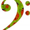Ladybug Bass Clef Sticker