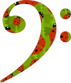 Ladybug Bass Clef Sticker