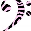 Pink Zebra Print Bass Clef Sticker