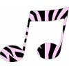 Pink Zebra Print Double Eighth Note Sticker