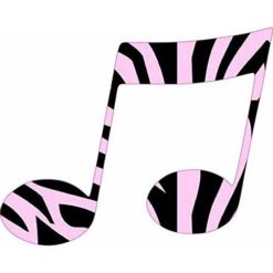 Pink Zebra Print Double Eighth Note Sticker