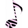 Pink Zebra Print Eighth Note Sticker