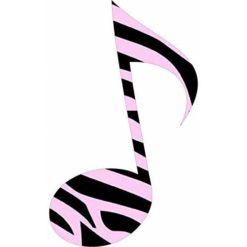 Pink Zebra Print Eighth Note Sticker