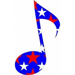 Patriotic Eighth Note Sticker