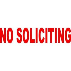 Red Die Cut No Soliciting Sticker