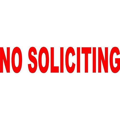 Red Die Cut No Soliciting Sticker