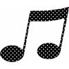 Black and White Polka Dot Double Eighth Note Sticker