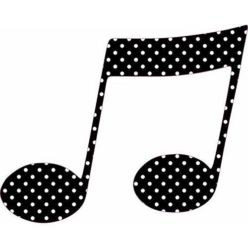 Black and White Polka Dot Double Eighth Note Sticker