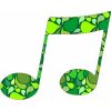 Green Paisley Double Eighth Note Sticker