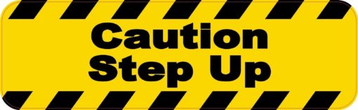 Caution Step Up Sticker