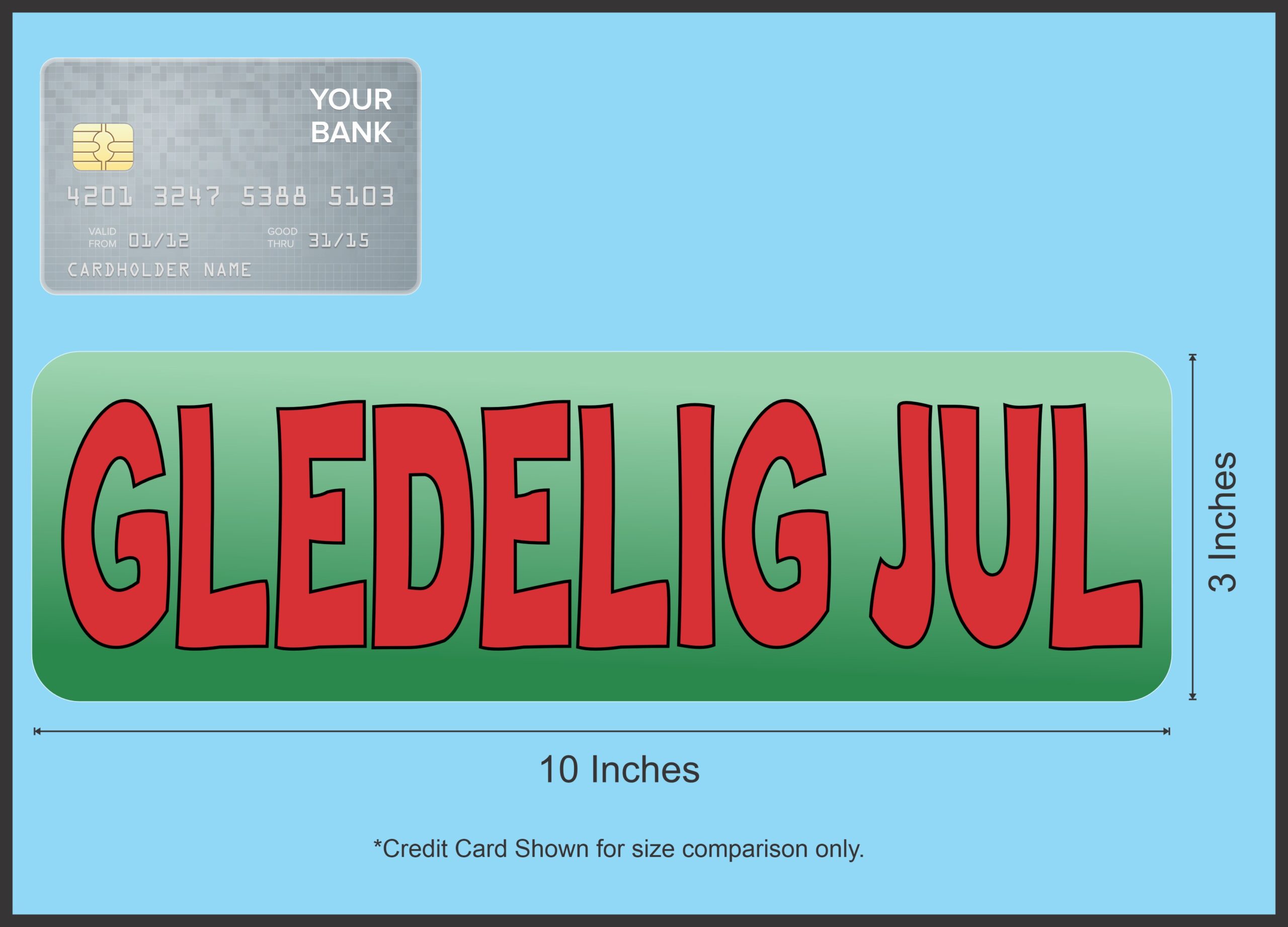 10in x 3in Norwegian Gledelig Jul Magnet