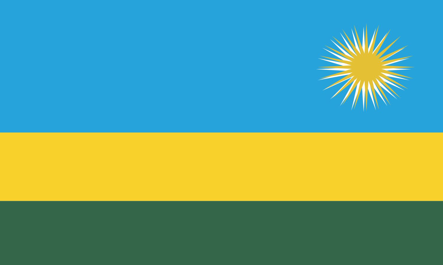5in x 3in Rwandan Flag Magnet