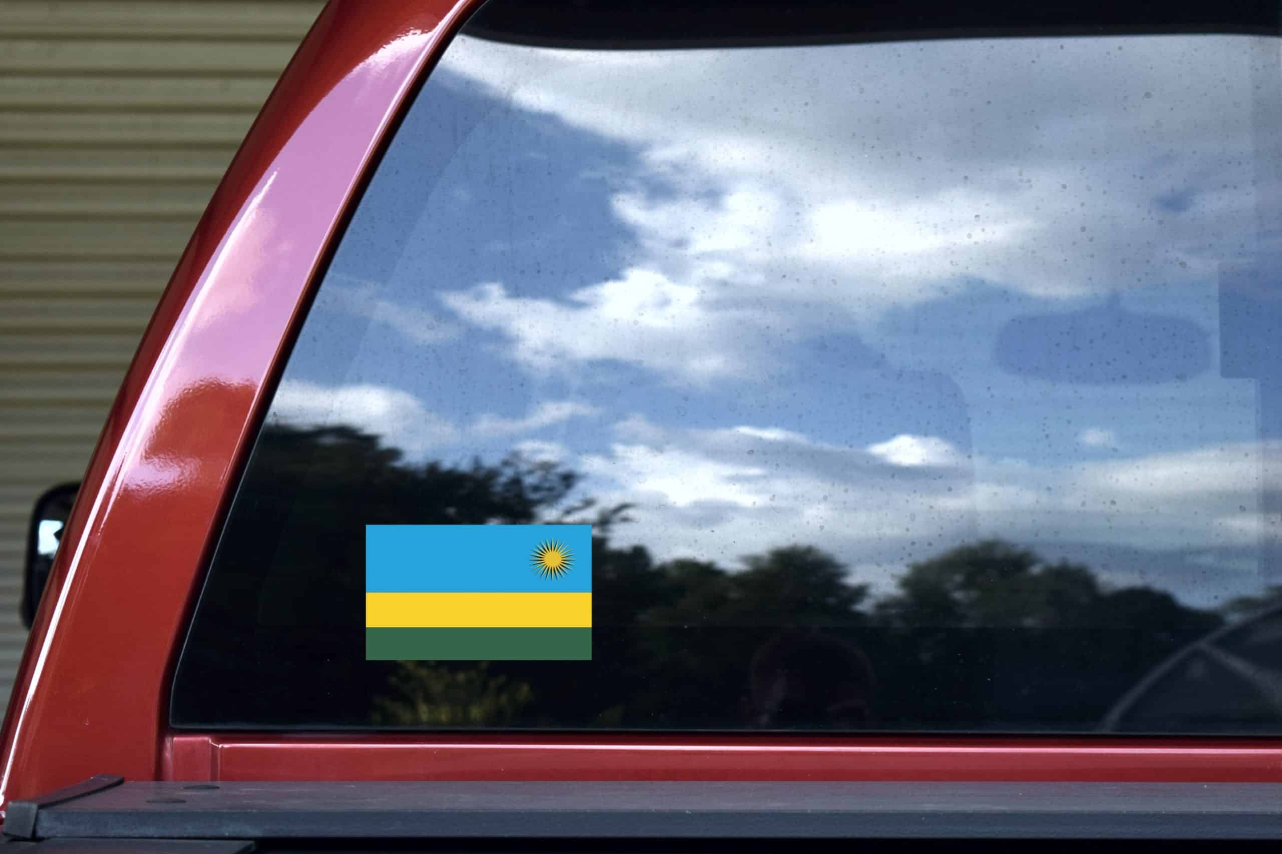5in x 3in Rwandan Flag Sticker - Image 5