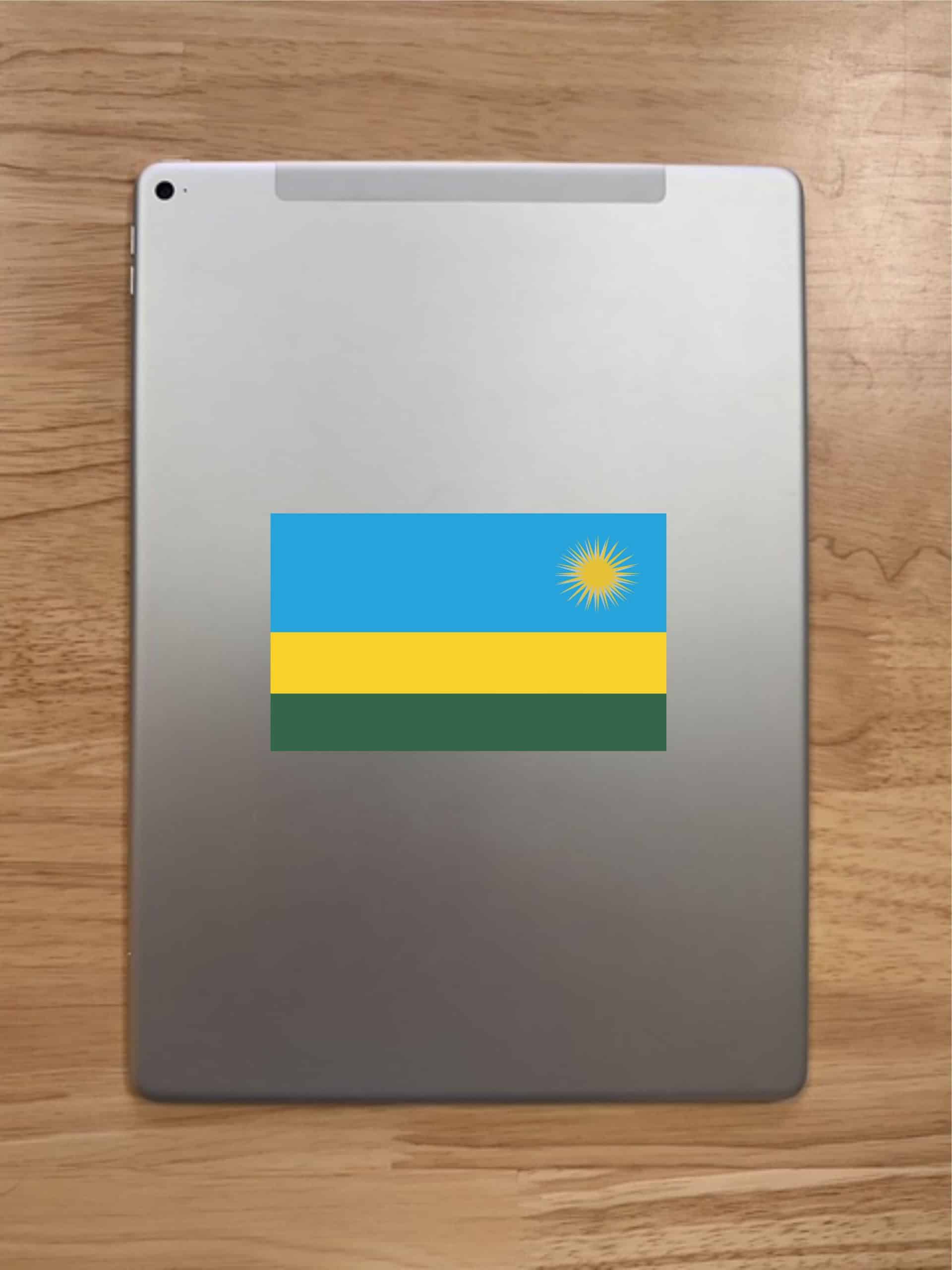 5in x 3in Rwandan Flag Sticker - Image 7
