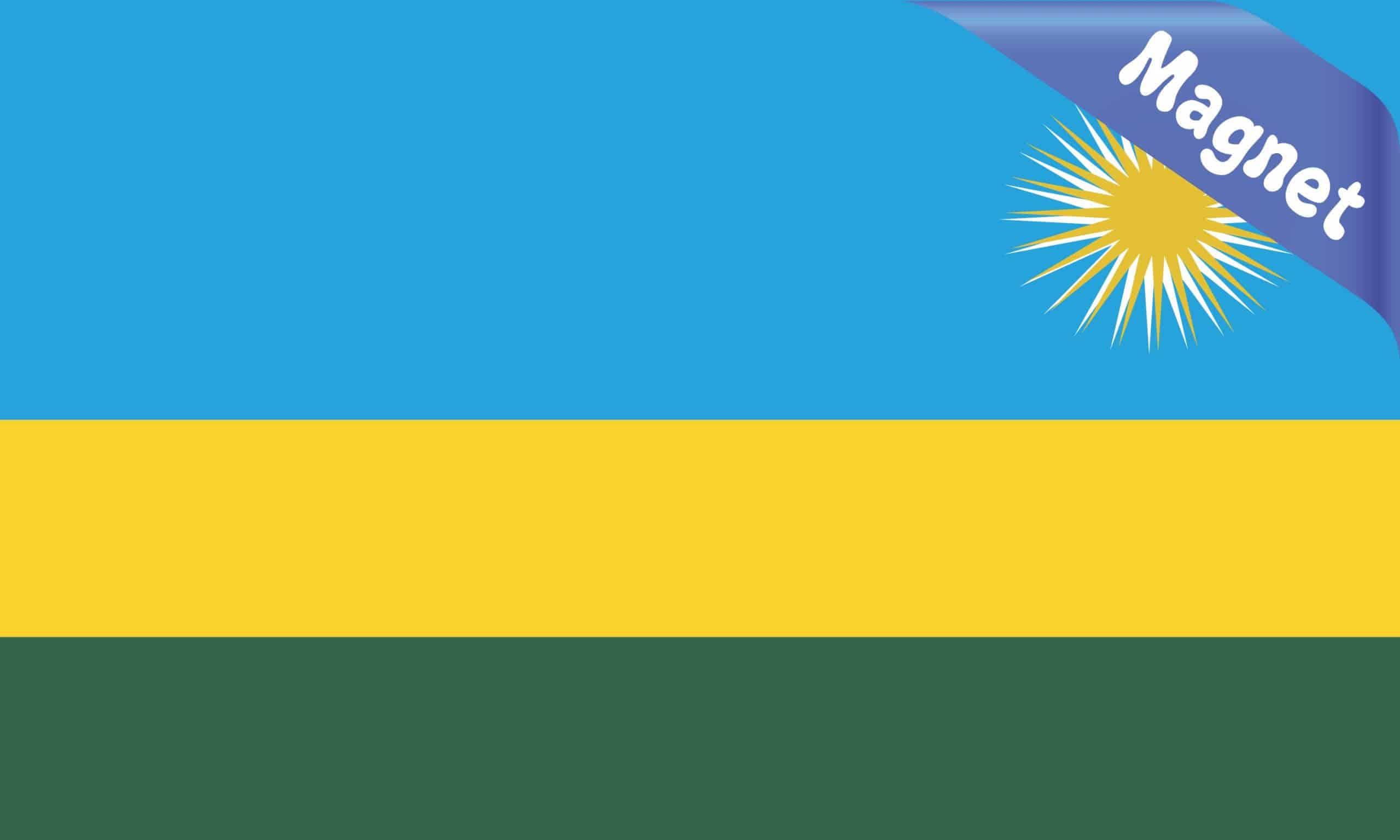 5in x 3in Rwandan Flag Magnet - Image 2