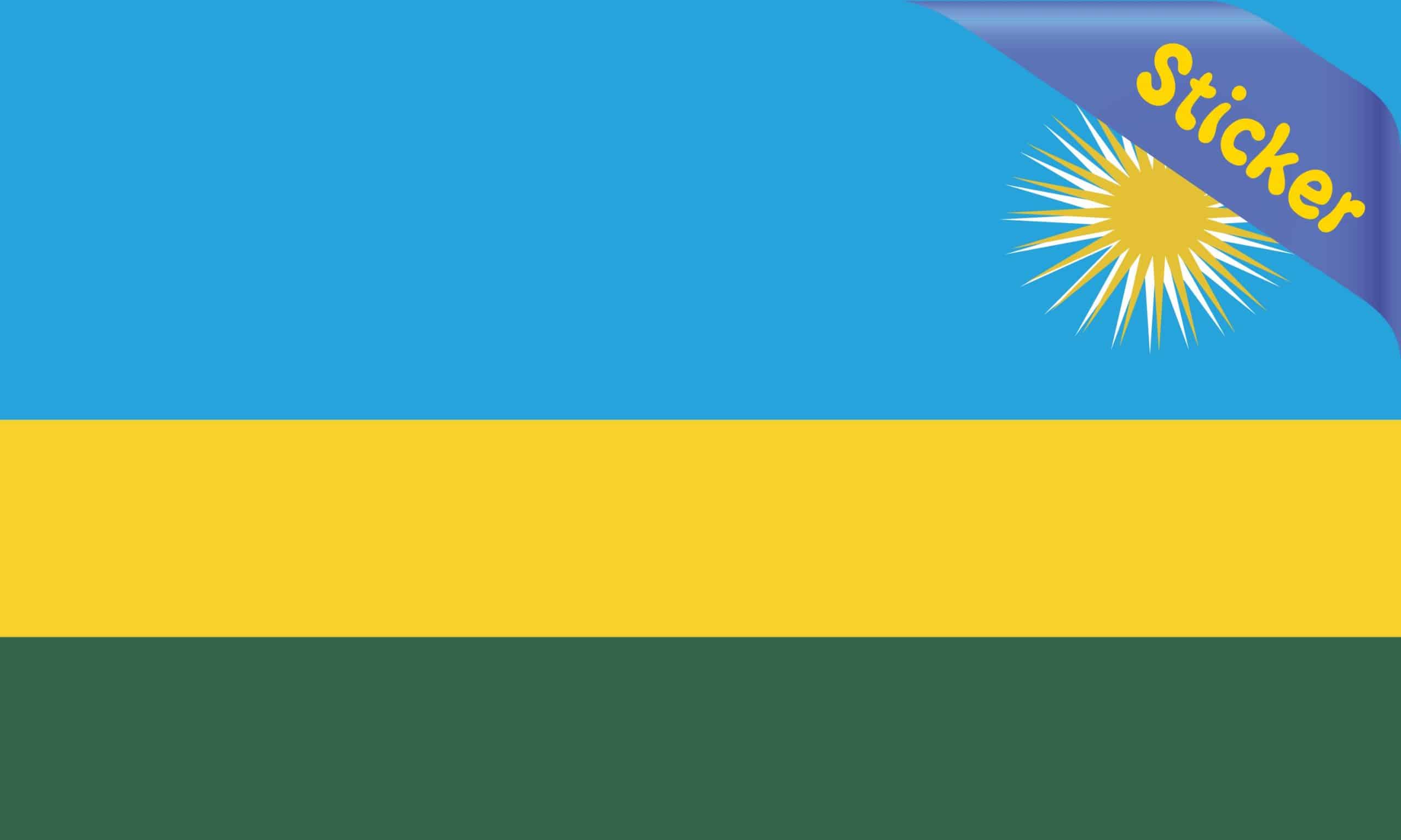 5in x 3in Rwandan Flag Sticker - Image 2