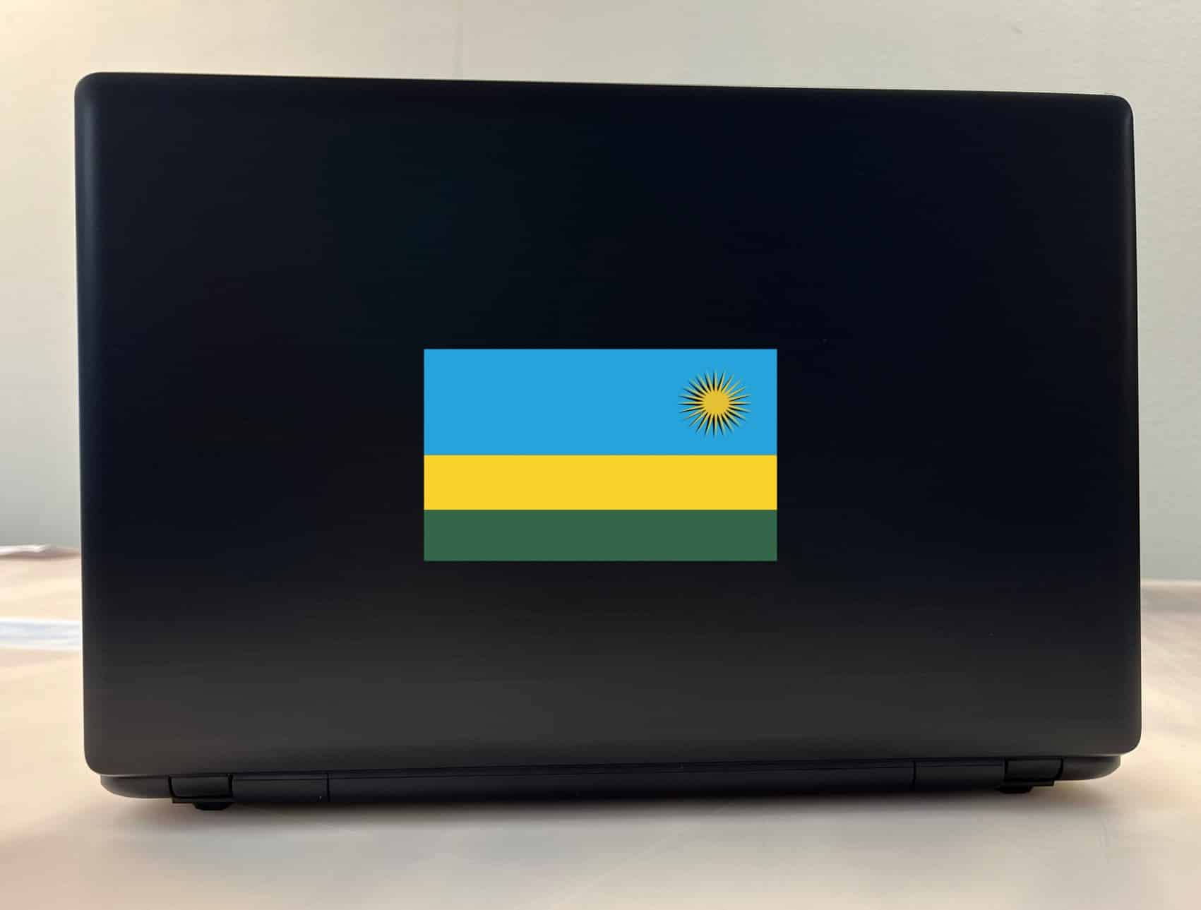 5in x 3in Rwandan Flag Sticker - Image 3