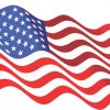 Waving American Flag Sticker